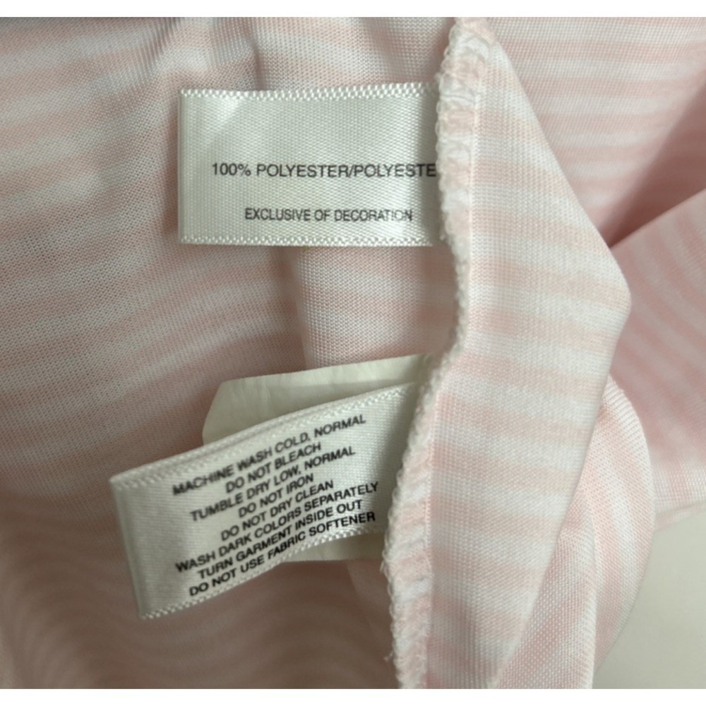 Cutter & Buck Polo Shirt Men's L Pink & White Stripe Dry Tec Moisture Wicking - Picture 4 of 4